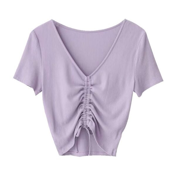 Women's V-Neck Elastic Tops FYD001 - Image 2