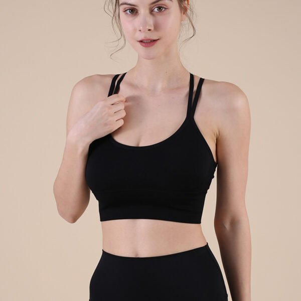 Seamless Sports Halter Bra with Multi-Strap Back Design FYW001 - Image 6