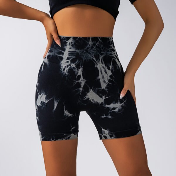 Seamless Marbled Tie-Dye Athletic Shorts YTZ003 - Image 4