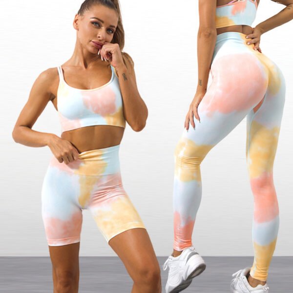 Seamless Multicolor Printed Yoga-Sports Set MMT005 - Image 7