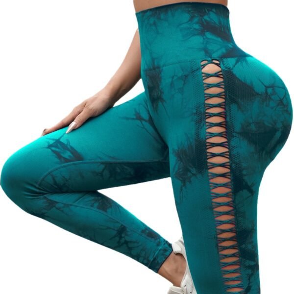 Seamless Tie-Dye Mesh Athletic Leggings MML007 - Image 8