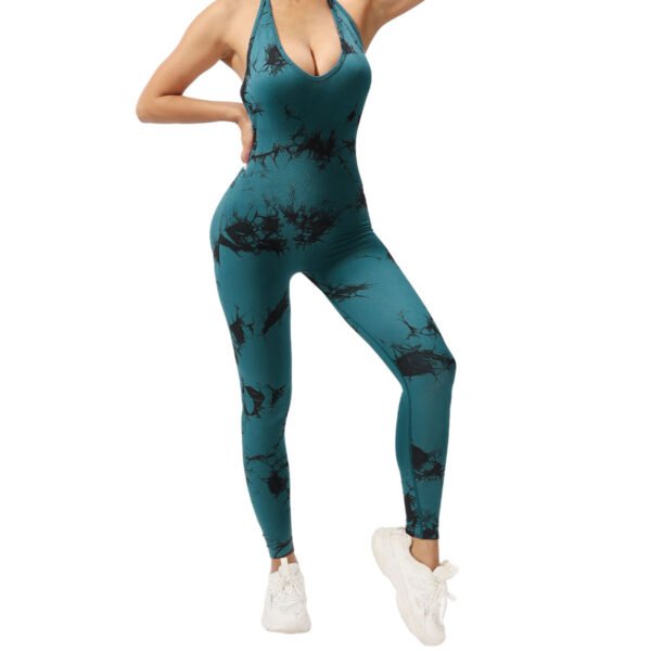 Seamless Deep V-Neck Tie-Dye Jumpsuit SZJ002 - Image 7