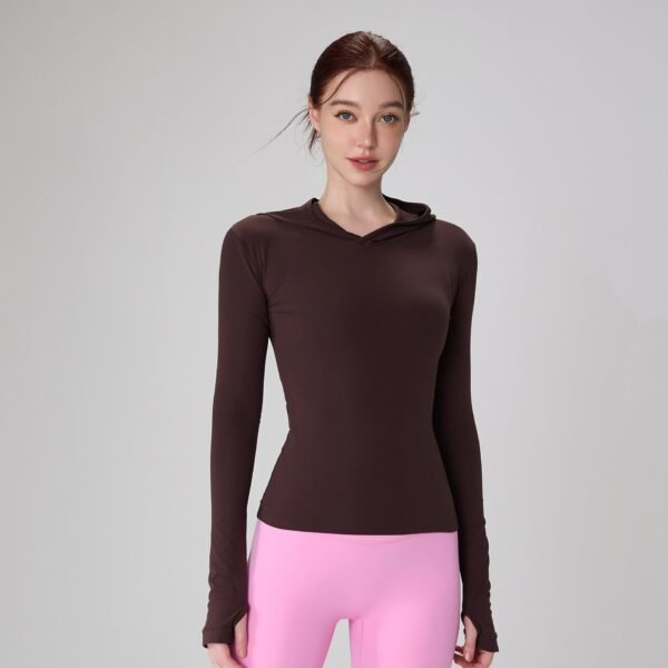 Women's Hooded Long-Sleeve Activewear Top TJX001 - Image 6
