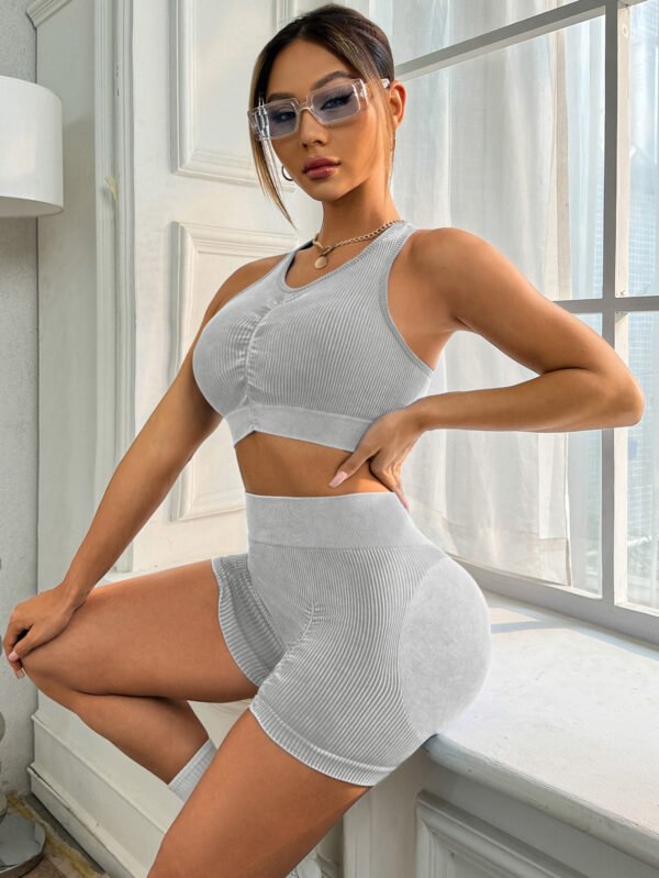 Seamless Washed Yoga Sports Set XYT001 - Image 5