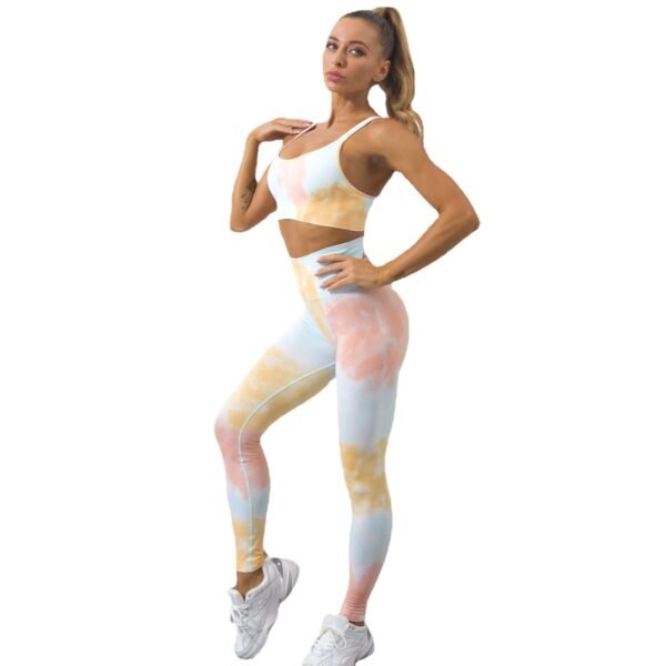 Seamless Multicolor Printed Yoga-Sports Set MMT005 - Image 8