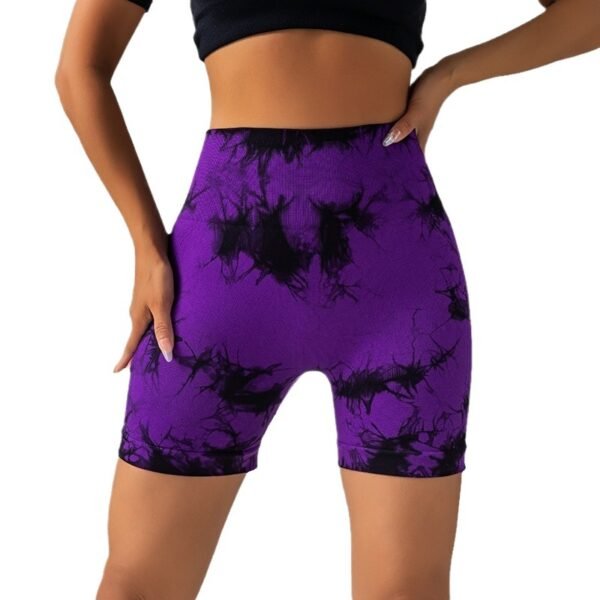 Seamless Marbled Tie-Dye Athletic Shorts YTZ003 - Image 2