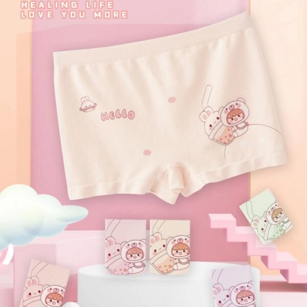 Boys' Seamless Underwear with Cute Bear Pattern YFXB001 - Image 2