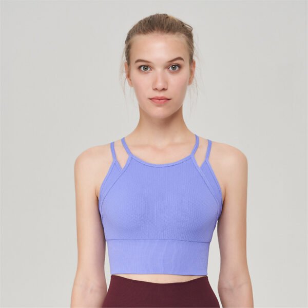 Seamless Sports Halter Bra with Multi-Strap Back Design BCW001 - Image 2