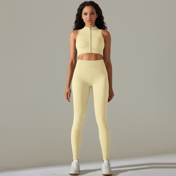 Seamless Zip-Up Yoga Sports Set MMT008 - Image 2
