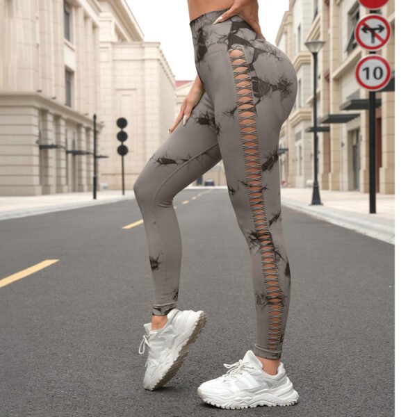 Seamless Tie-Dye Mesh Athletic Leggings MML007 - Image 2