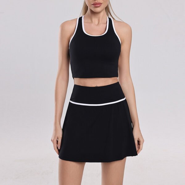 Seamless Contrast Color Baseball Skirt Yoga Sports Set XYH001 - Image 2