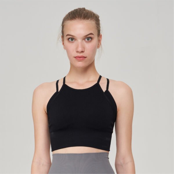 Seamless Sports Halter Bra with Multi-Strap Back Design BCW001 - Image 4