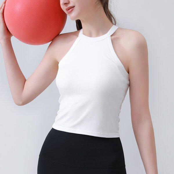 Women's High-Neck Sleeveless Ribbed Tank Tops FYB003 - Image 5