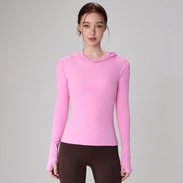 Women's Hooded Long-Sleeve Activewear Top TJX001 - Image 4