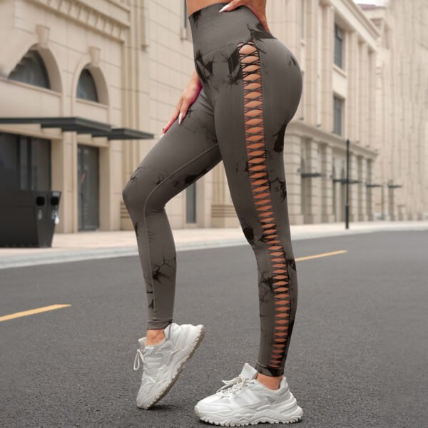 Seamless Tie-Dye Mesh Athletic Leggings MML007 - Image 6