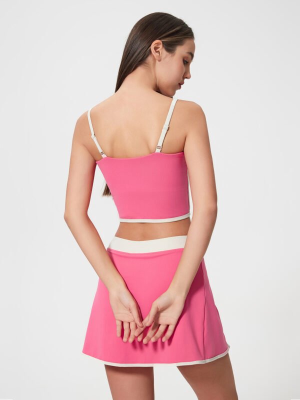 Seamless Contrast Color Baseball Skirt Yoga Sports Set MMLT001 - Image 4