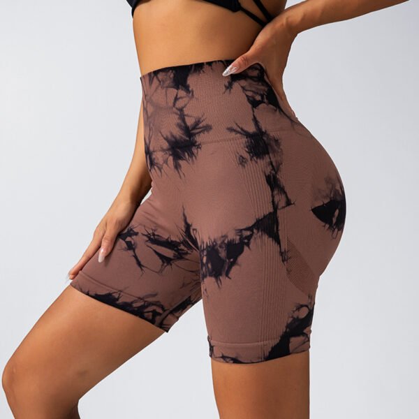 Seamless Marbled Tie-Dye Athletic Shorts YTZ003 - Image 3