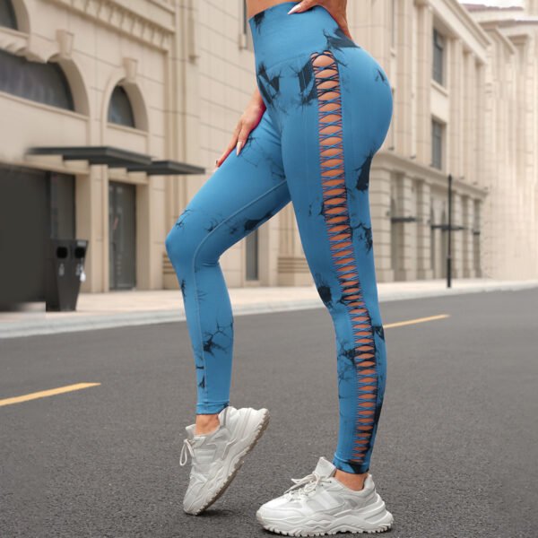 Seamless Tie-Dye Mesh Athletic Leggings MML007 - Image 3