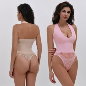 Seamless Women's Bodysuits with Mesh YZTY006