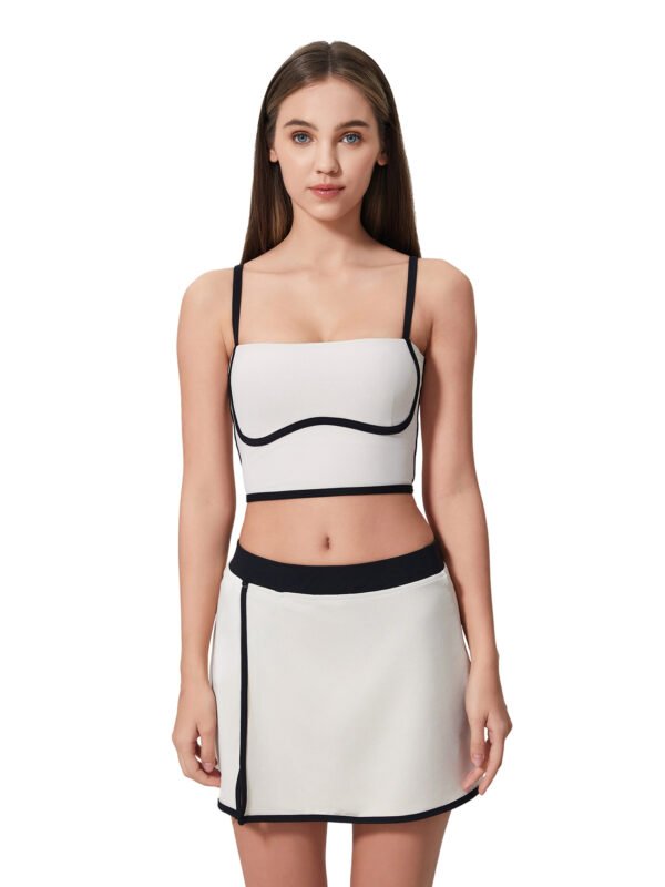 Seamless Contrast Color Baseball Skirt Yoga Sports Set MMLT001 - Image 2