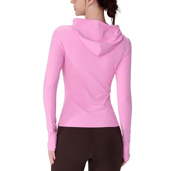 Women's Hooded Long-Sleeve Activewear Top TJX001 - Image 5