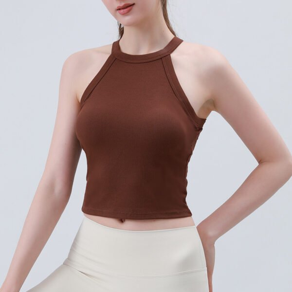 Women's High-Neck Sleeveless Ribbed Tank Tops FYB003 - Image 6